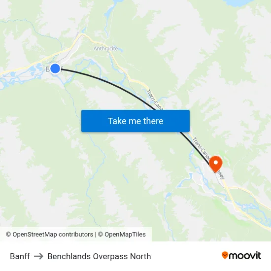 Banff to Benchlands Overpass North map
