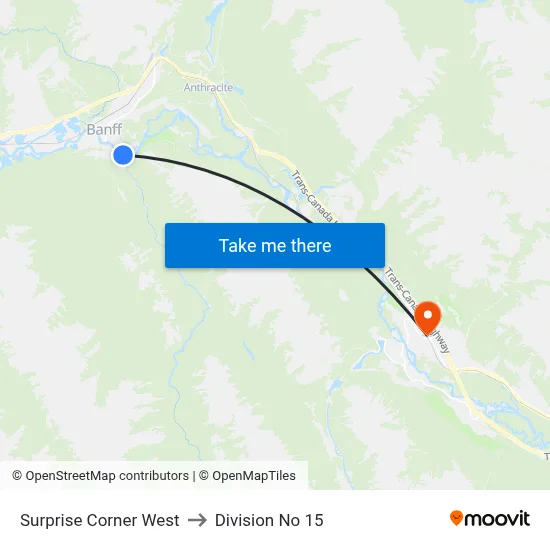 Surprise Corner West to Division No 15 map