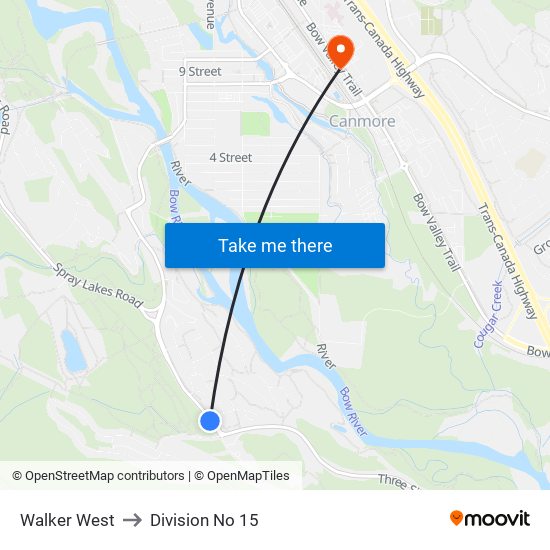 Walker West to Division No 15 map