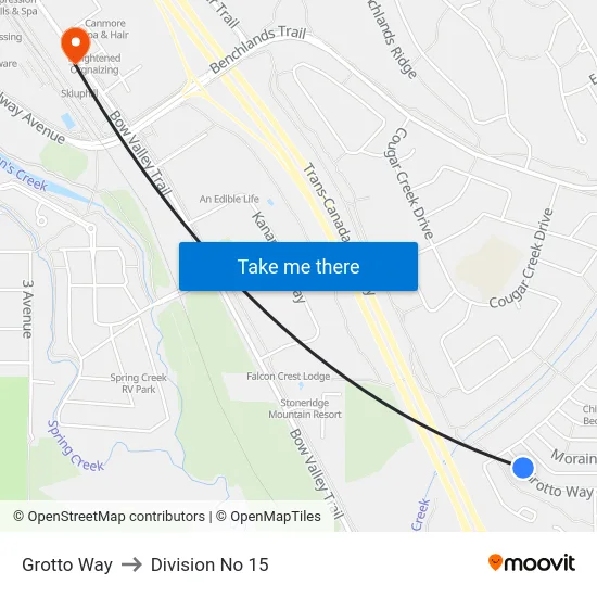 Grotto Way to Division No 15 map