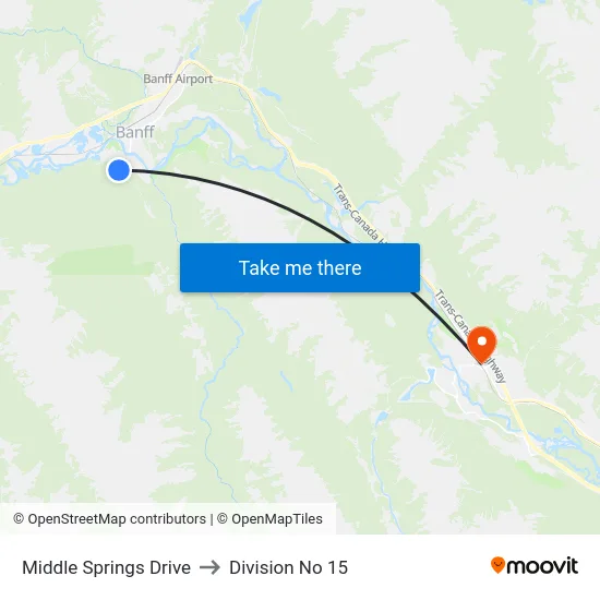Middle Springs Drive to Division No 15 map