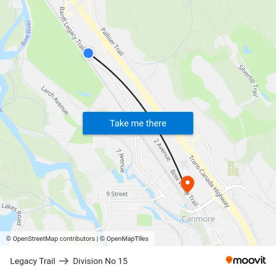 Legacy Trail to Division No 15 map