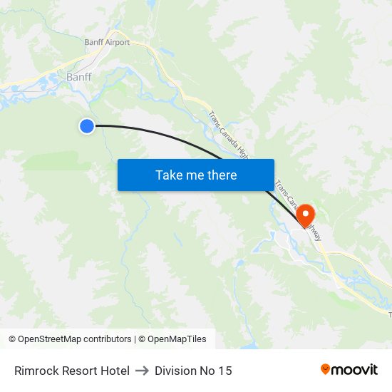 Rimrock Resort Hotel to Division No 15 map