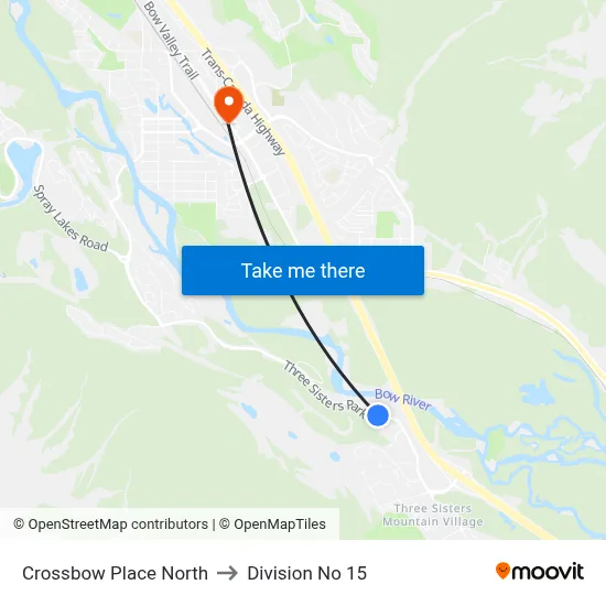 Crossbow Place North to Division No 15 map