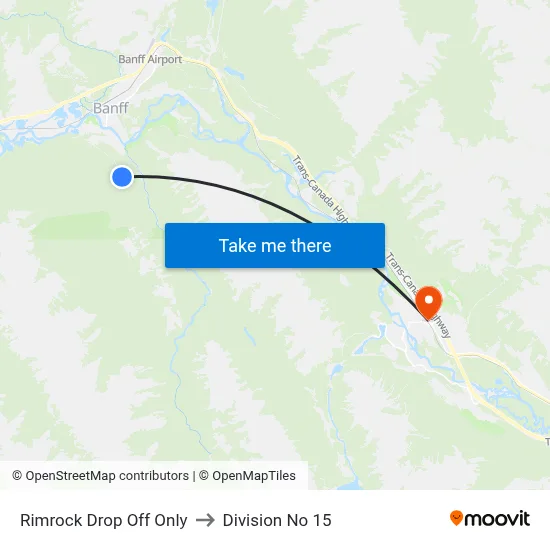 Rimrock Drop Off Only to Division No 15 map