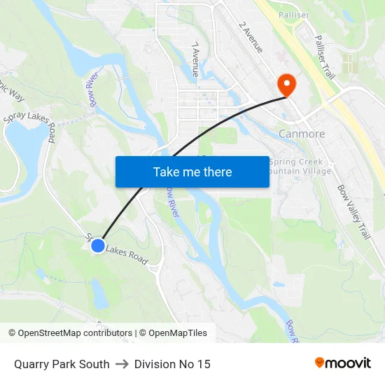 Quarry Park South to Division No 15 map
