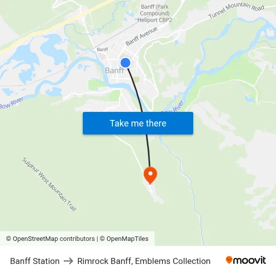 Banff Station to Rimrock Banff, Emblems Collection map