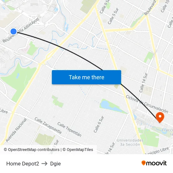Home Depot2 to Dgie map