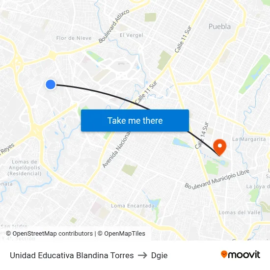 Unidad Educativa Blandina Torres to Dgie map