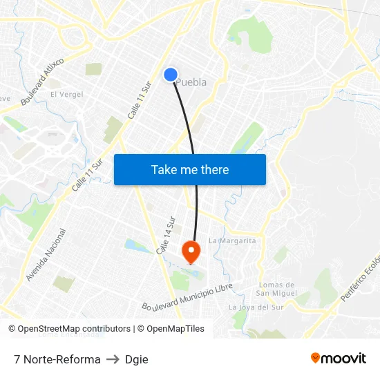 7 Norte-Reforma to Dgie map