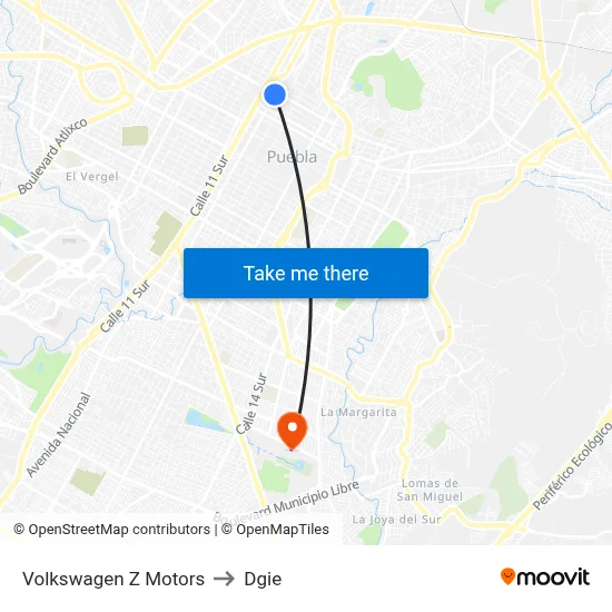 Volkswagen Z Motors to Dgie map