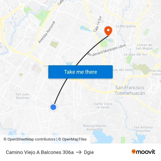 Camino Viejo A Balcones 306a to Dgie map