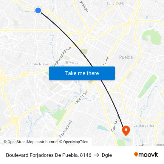 Boulevard Forjadores De Puebla, 8146 to Dgie map