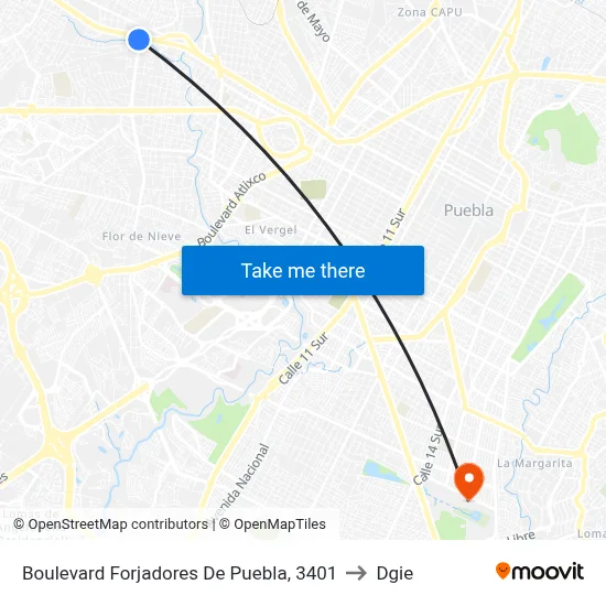 Boulevard Forjadores De Puebla, 3401 to Dgie map