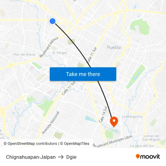 Chignahuapan-Jalpan to Dgie map