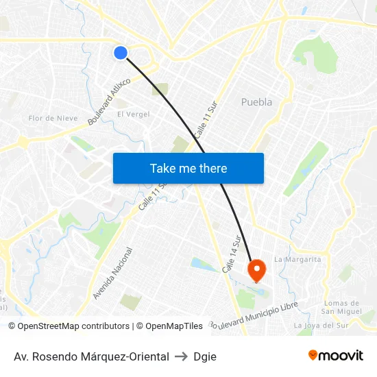 Av. Rosendo Márquez-Oriental to Dgie map