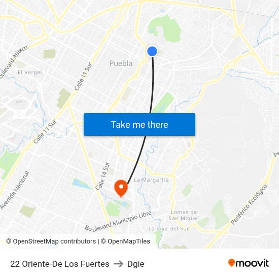 22 Oriente-De Los Fuertes to Dgie map