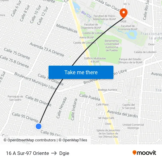 16 A Sur-97 Oriente to Dgie map