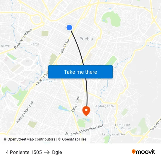 4 Poniente 1505 to Dgie map