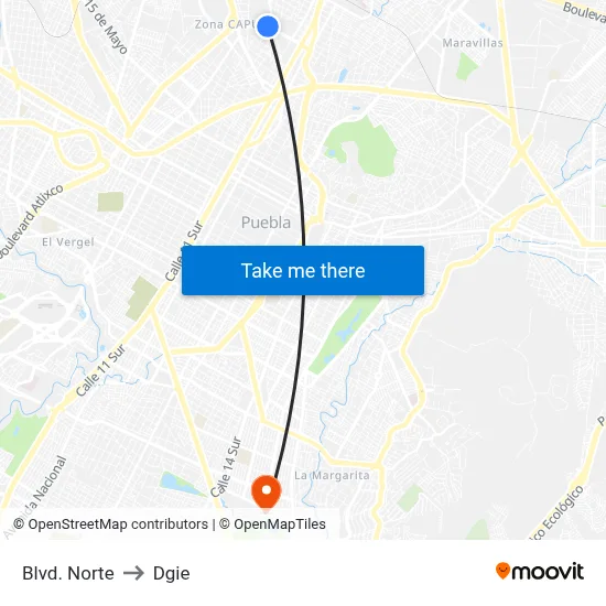 Blvd. Norte to Dgie map