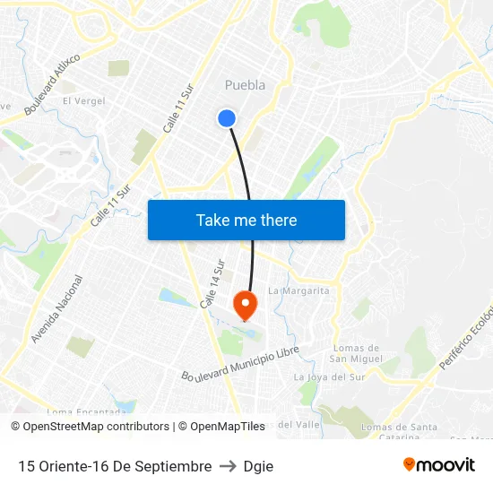 15 Oriente-16 De Septiembre to Dgie map