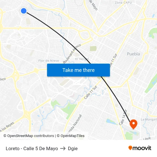 Loreto - Calle 5 De Mayo to Dgie map