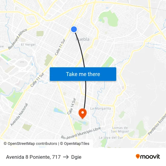 Avenida 8 Poniente, 717 to Dgie map