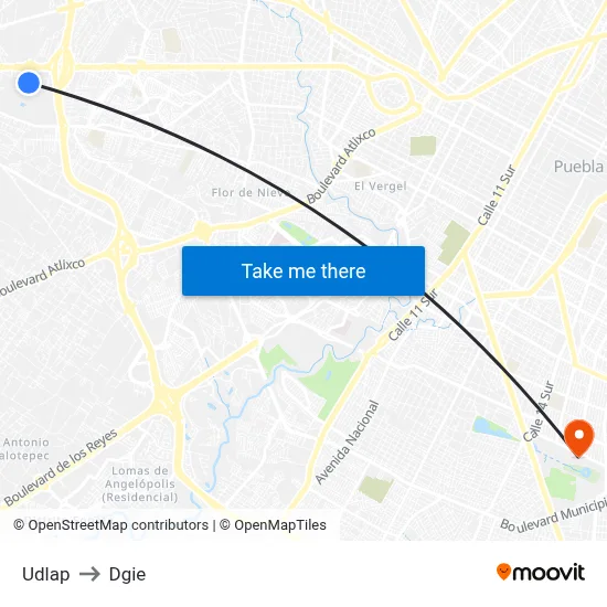 Udlap to Dgie map
