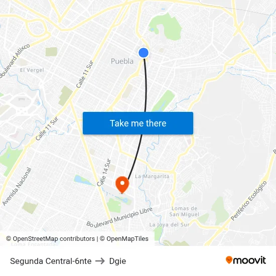 Segunda Central-6nte to Dgie map