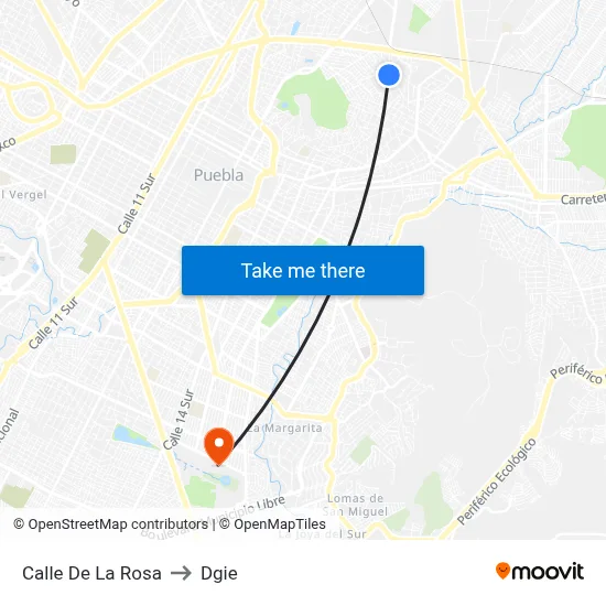 Calle De La Rosa to Dgie map