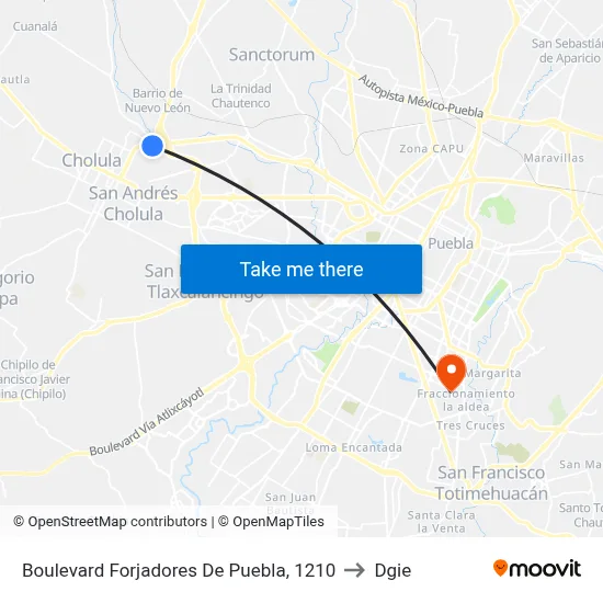 Boulevard Forjadores De Puebla, 1210 to Dgie map