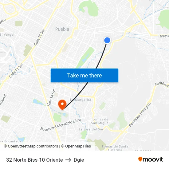 32 Norte Biss-10 Oriente to Dgie map