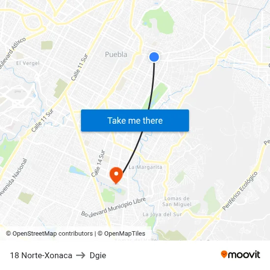 18 Norte-Xonaca to Dgie map