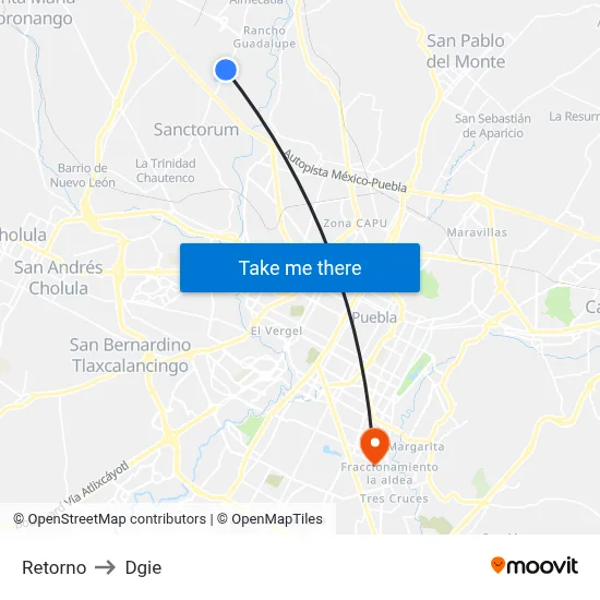 Retorno to Dgie map