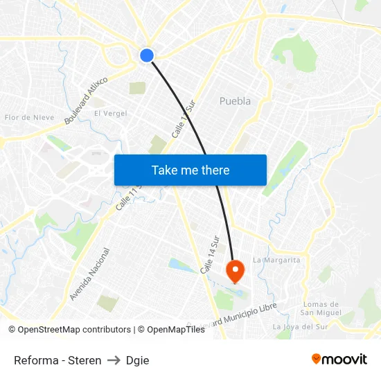 Reforma - Steren to Dgie map