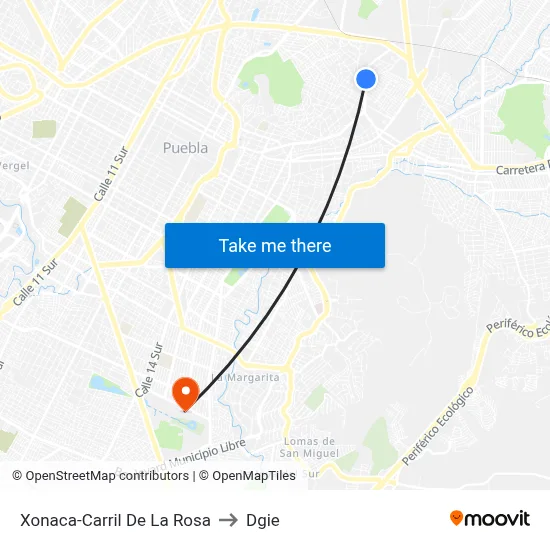 Xonaca-Carril De La Rosa to Dgie map