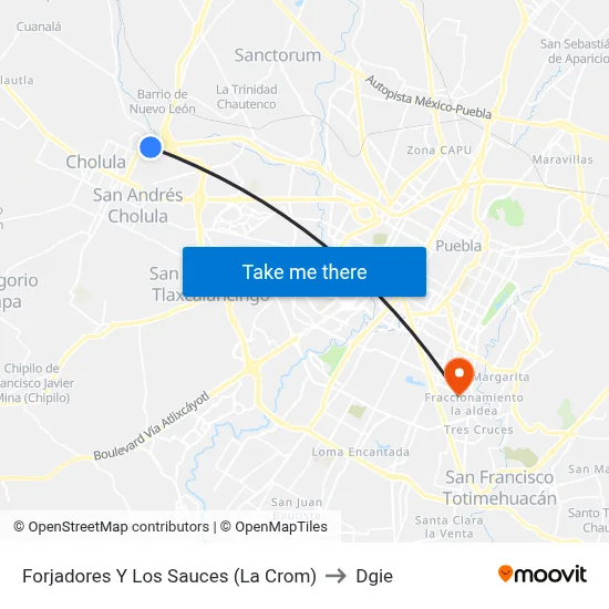 Forjadores Y Los Sauces (La Crom) to Dgie map