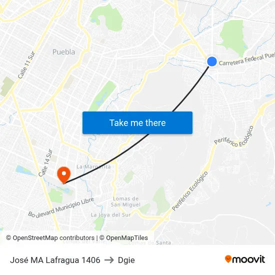 José MA Lafragua 1406 to Dgie map