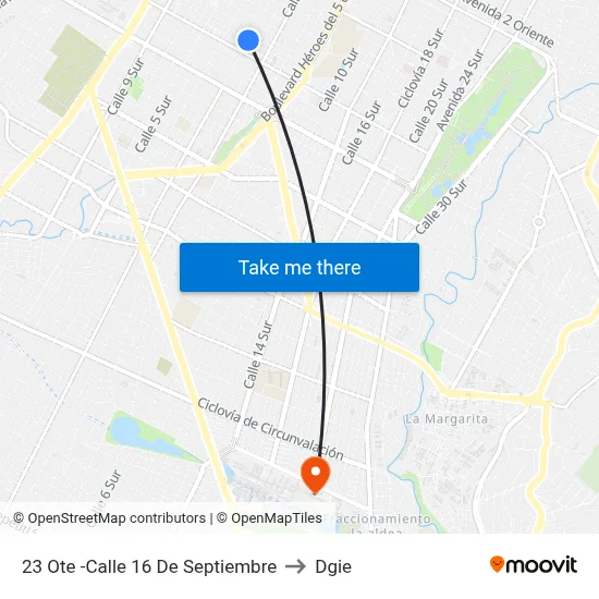 23 Ote -Calle 16 De Septiembre to Dgie map