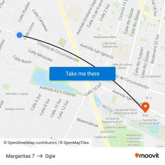 Margaritas 7 to Dgie map