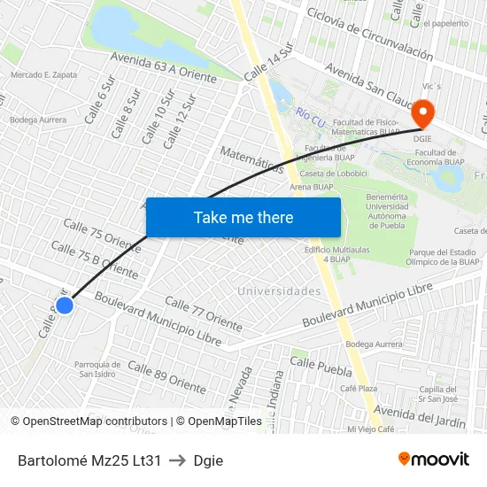 Bartolomé Mz25 Lt31 to Dgie map