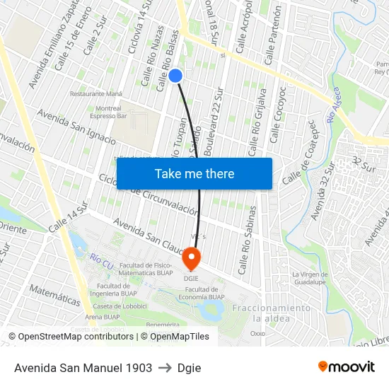 Avenida San Manuel 1903 to Dgie map