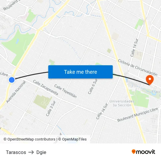 Tarascos to Dgie map