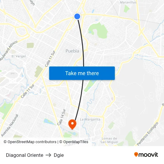 Diagonal Oriente to Dgie map