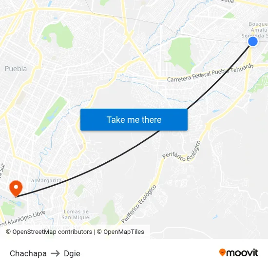 Chachapa to Dgie map