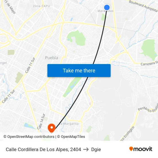 Calle Cordillera De Los Alpes, 2404 to Dgie map