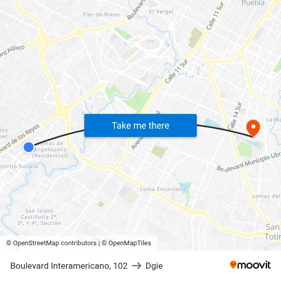 Boulevard Interamericano, 102 to Dgie map