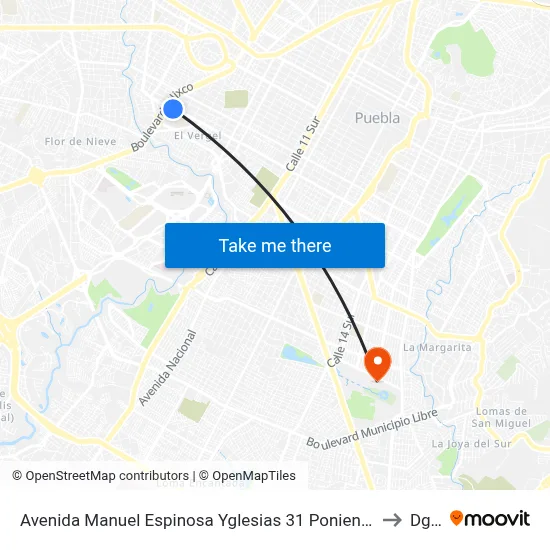 Avenida Manuel Espinosa Yglesias 31 Poniente, A to Dgie map