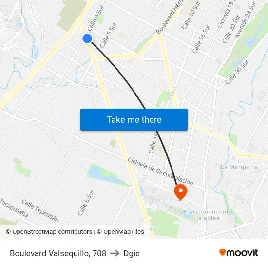 Boulevard Valsequillo, 708 to Dgie map