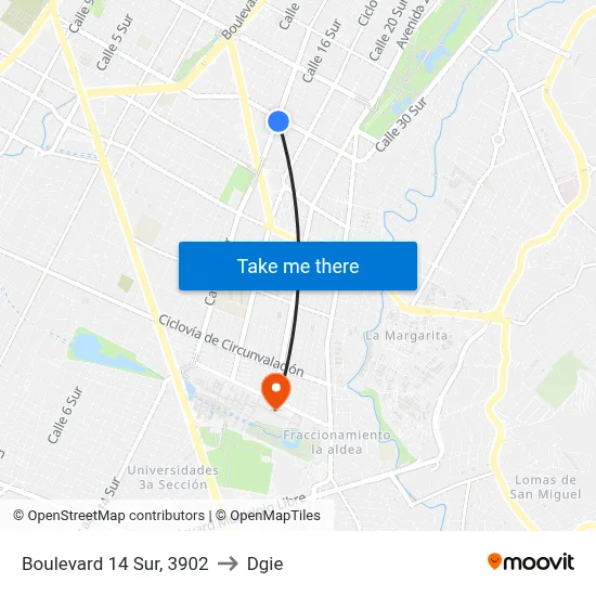 Boulevard 14 Sur, 3902 to Dgie map